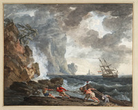 U 023
<br/>
De haven van Livorno bij storm
<br/>
<em>Schouman, Aert (1710-1792)</em>